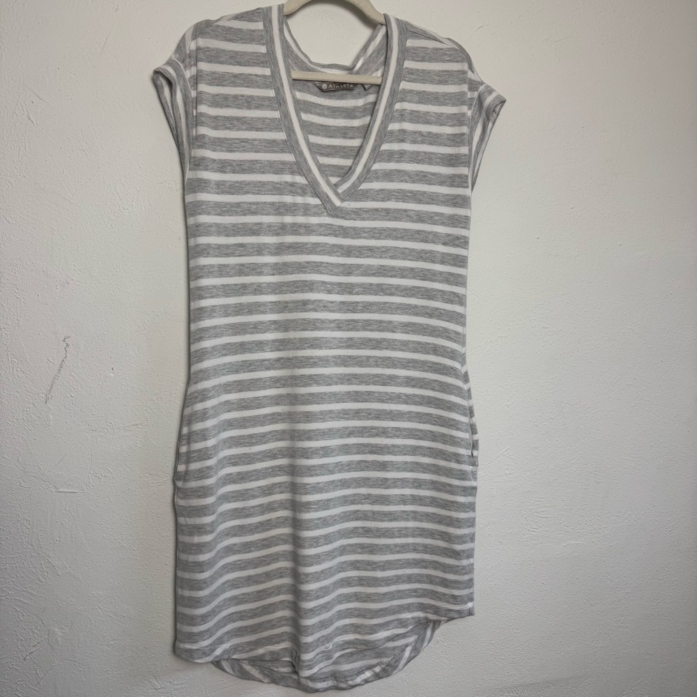 Athleta Newport Striped‎ Lounge Casual Cozy Slinky Sweater Dress